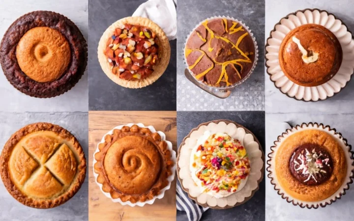 colorful display of various American coffee cake variations, showcasing creativity and diversity in American baking