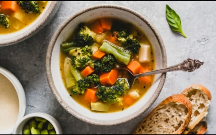 A quick and easy 30-minute vegetable soup, perfect for busy weeknights, with a focus on simplicity and nutrition.