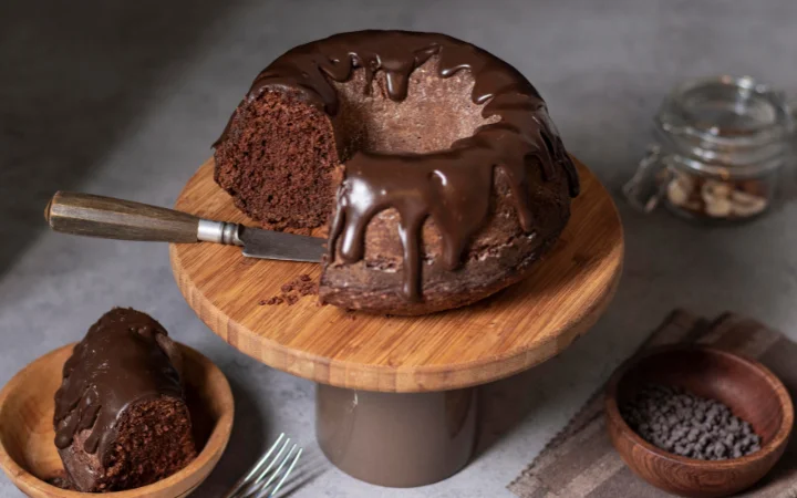 A completed Chocolate pound Cake, symbolizing the journey from baking basics to masterful art, ready to be served and enjoyed.